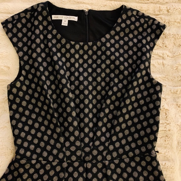 Maggy London Cap Sleeve Fit/Flare Polka Dots - Picture 2 of 8